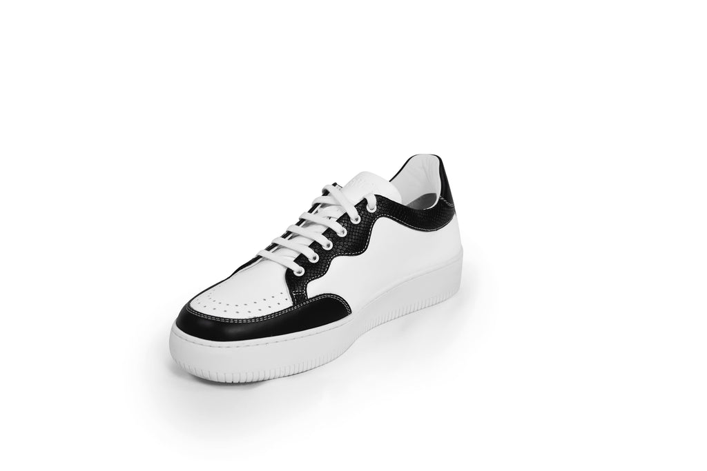 Medwalks Handmade Black and White Sneakers